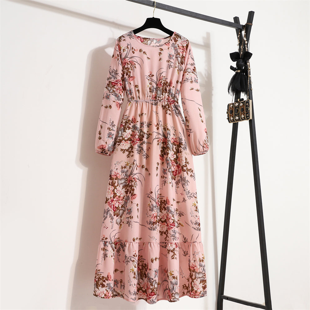 Robe longue bohème en mousseline pour femme