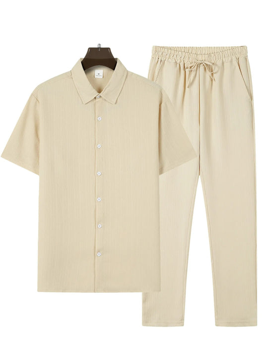 Ensemble chemise et pantalon rayés pour homme