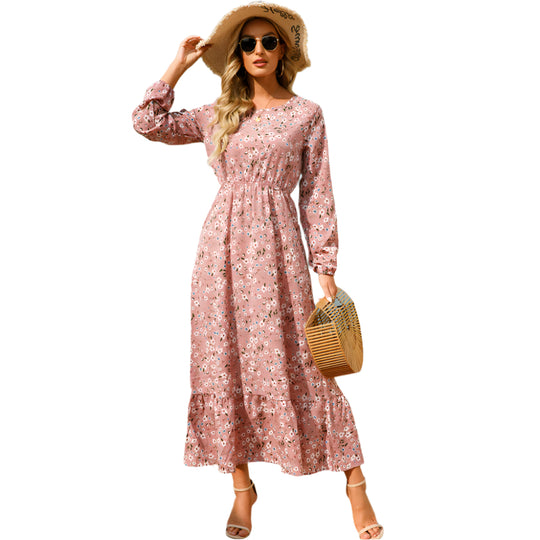 Robe longue bohème en mousseline pour femme