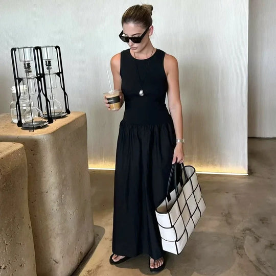 Robe longue élégante sans manches pour femme