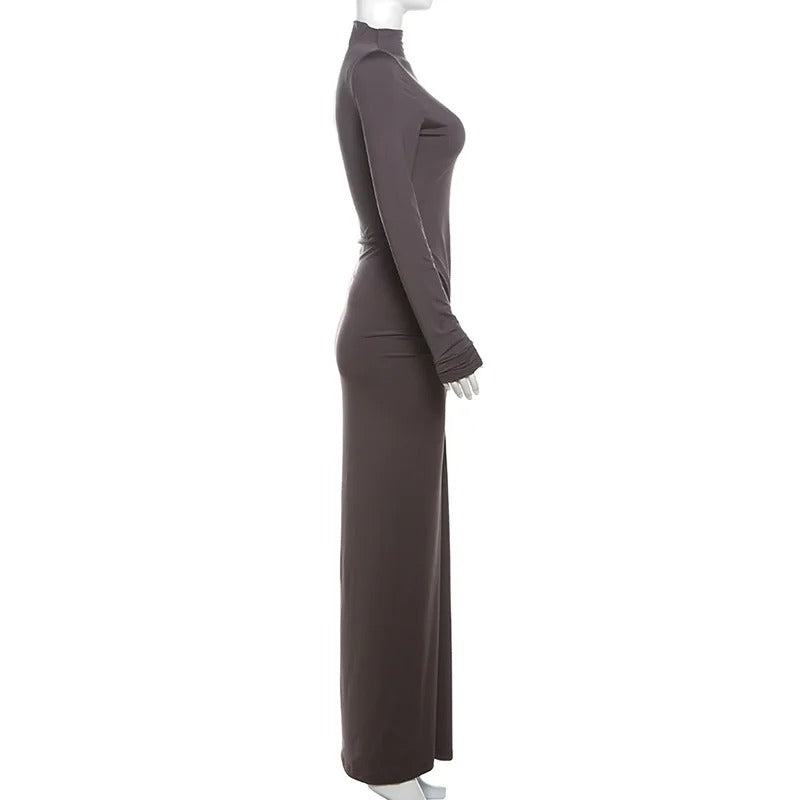 Robe de soirée plissée patchwork pour femme