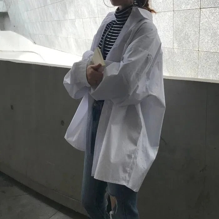 Chemise oversize à manches longues pour femme