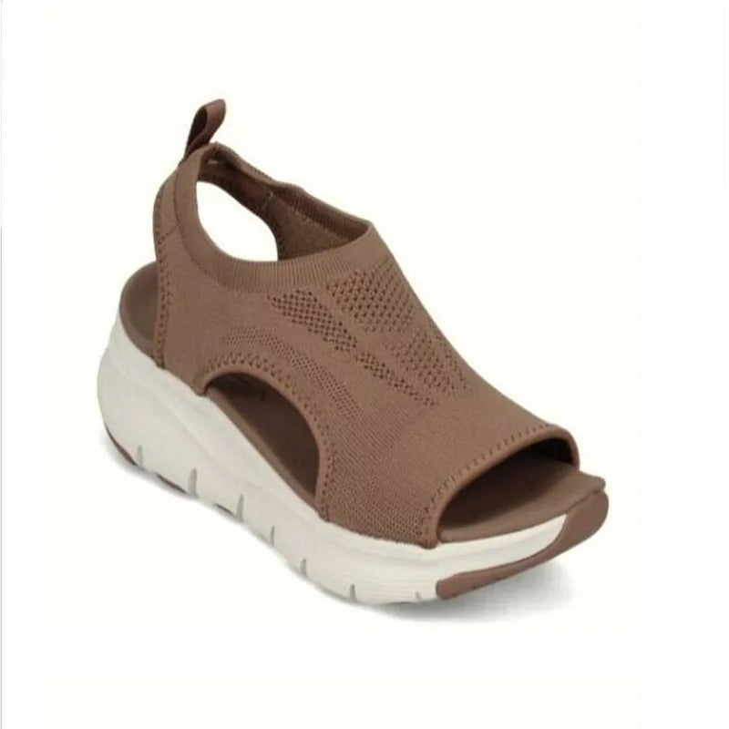 Sandales compensées en maille pour femmes