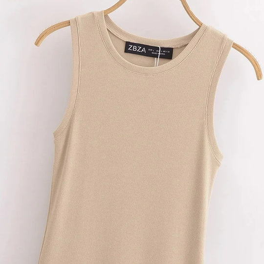 Robe longue élégante sans manches pour femme