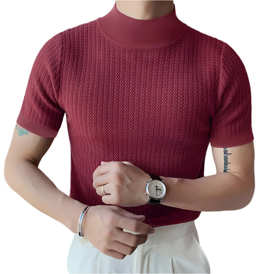 T-shirt slim à col montant pour homme