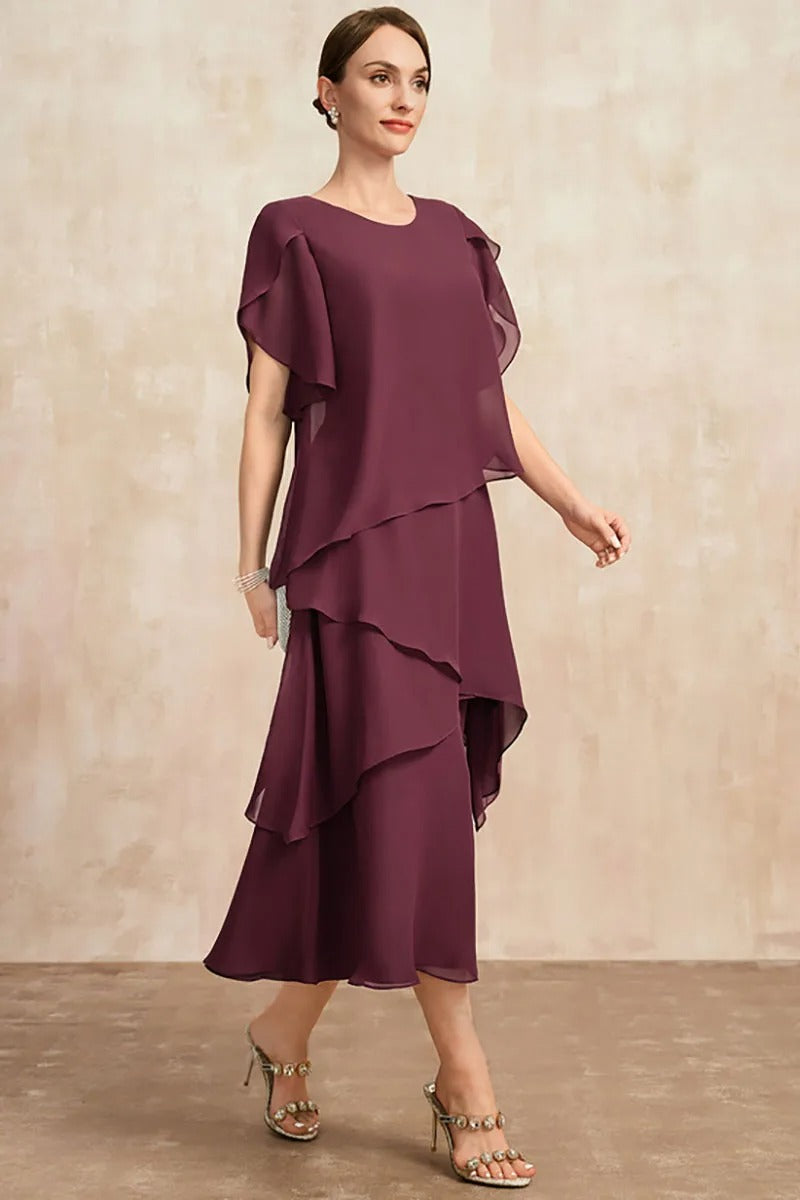 Robe en mousseline superposée grande taille pour femme