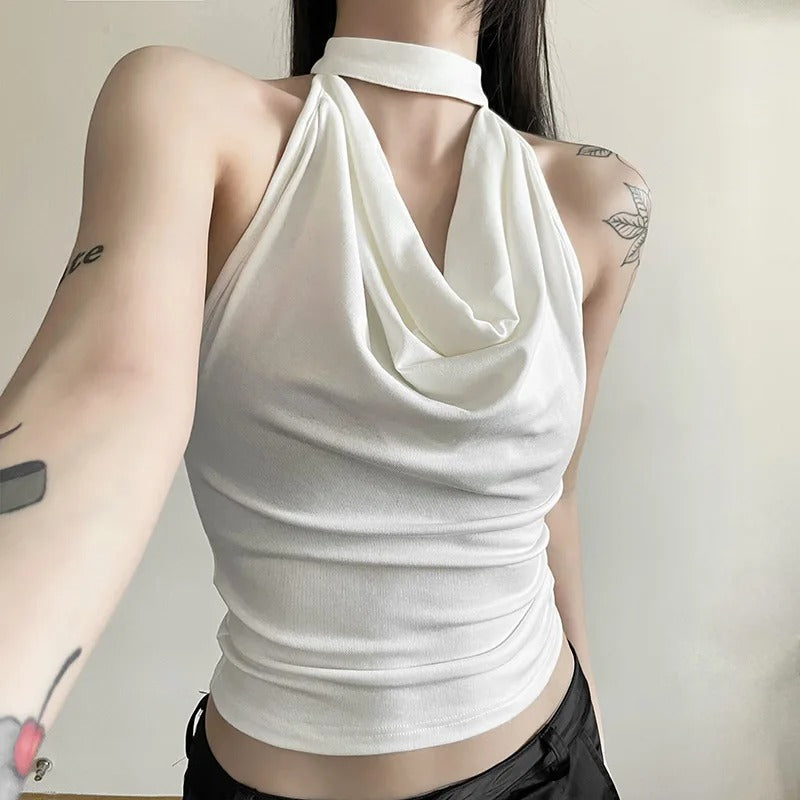 Haut décontracté à dos nu pour femme