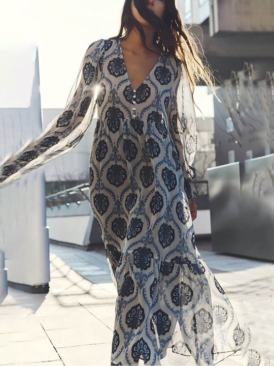 Robe décontractée à imprimé métallisé pour femme