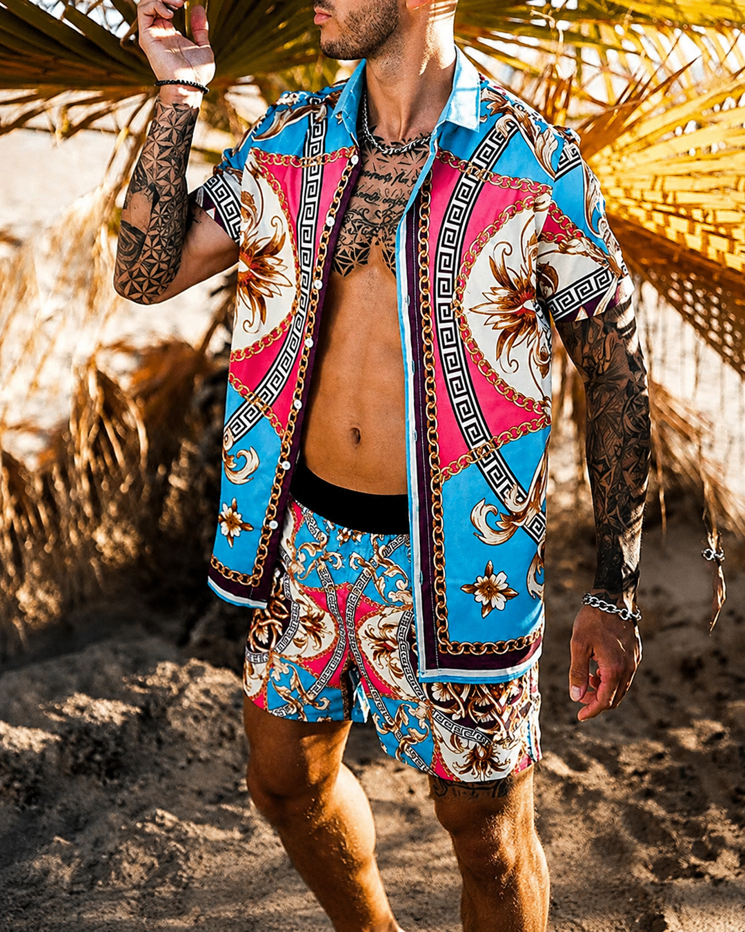 Ensemble d'été pour homme à manches courtes et short