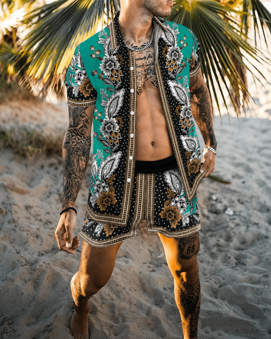 Ensemble d'été pour homme à manches courtes et short