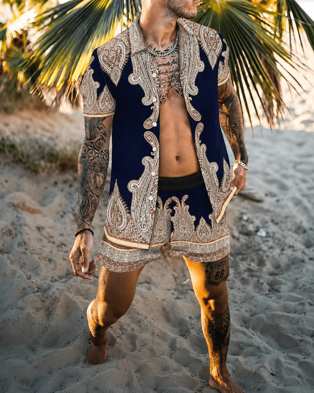 Ensemble d'été pour homme à manches courtes et short