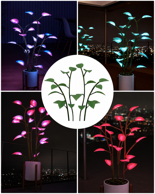 Lampe Decorative LED Plante Magique Changement de Couleur