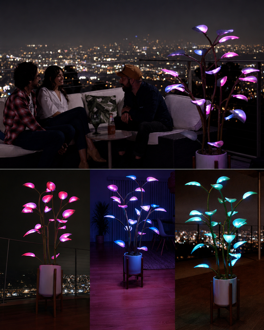 Lampe Decorative LED Plante Magique Changement de Couleur