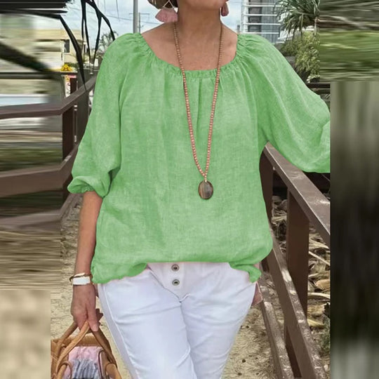 Blouse ample décontractée à manches courtes pour femme
