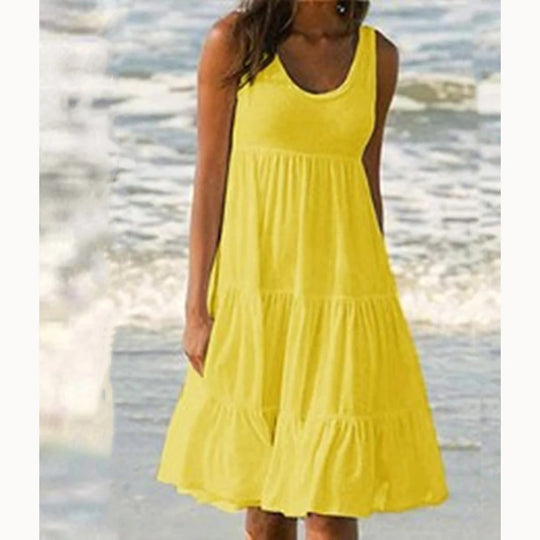 Mini-robe bohème à volants pour femme
