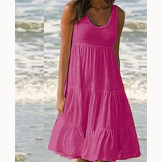 Mini-robe bohème à volants pour femme