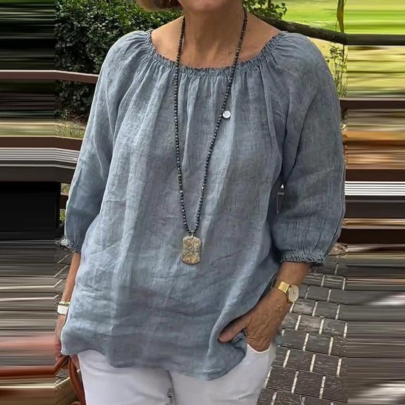 Blouse ample décontractée à manches courtes pour femme