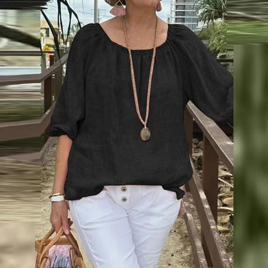 Blouse ample décontractée à manches courtes pour femme