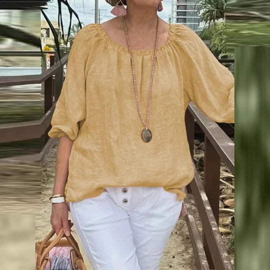 Blouse ample décontractée à manches courtes pour femme