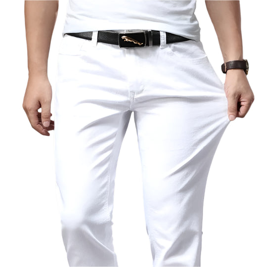 Jean slim blanc pour homme