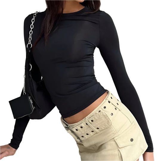 T-shirt femme manches longues coupe cintrée