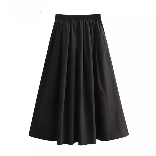 Jupe trapèze plissée large pour femme