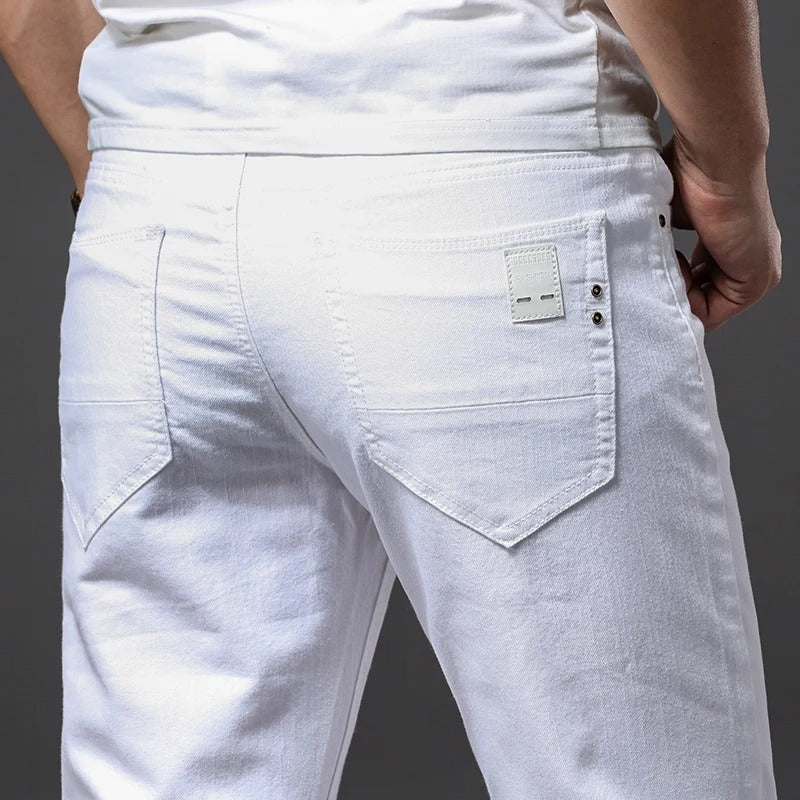 Jean slim blanc pour homme