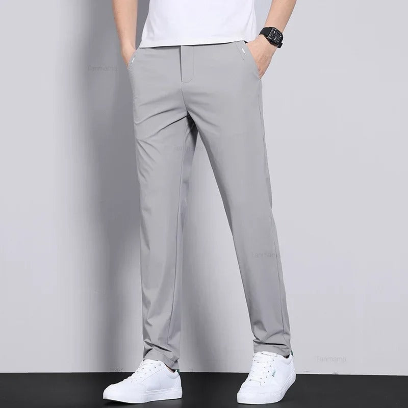 Pantalon d'été en soie glacée pour homme