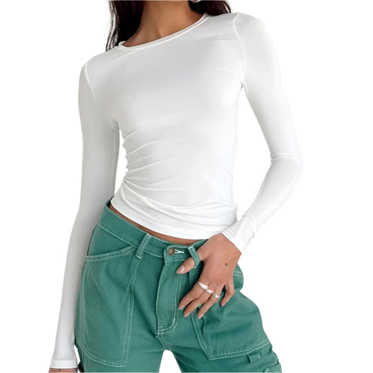 T-shirt femme manches longues coupe cintrée