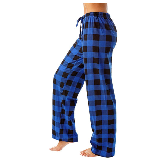 Pyjama femme à carreaux imprimés
