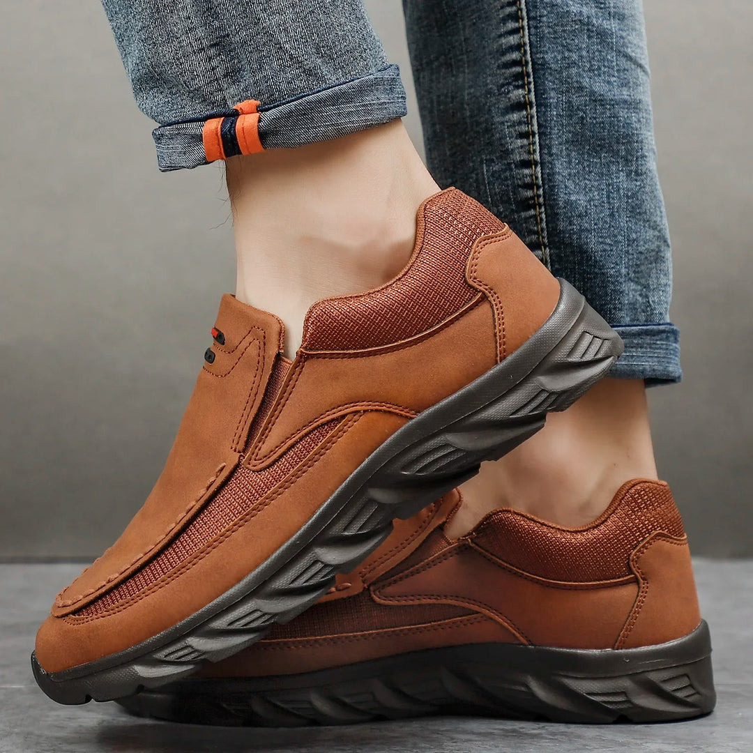 Baskets mocassins en cuir pour homme