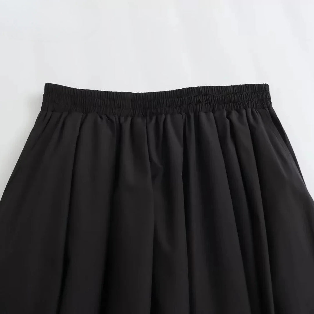Jupe trapèze plissée large pour femme