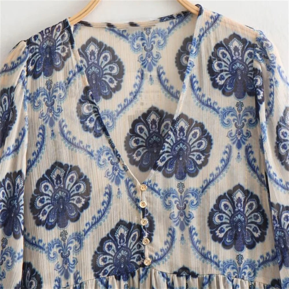 Robe décontractée à imprimé métallisé pour femme