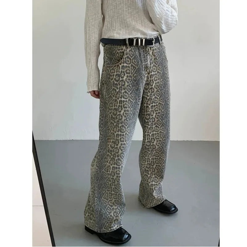 Pantalon léopard taille haute pour femmes