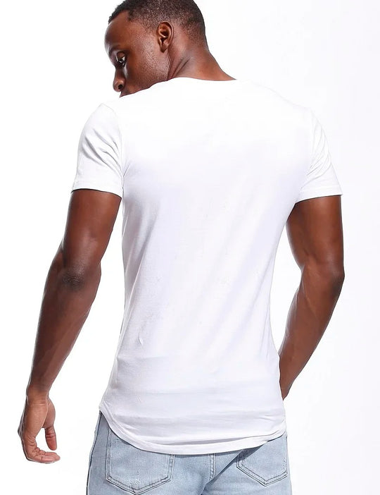 T-shirt à col en V profond pour homme