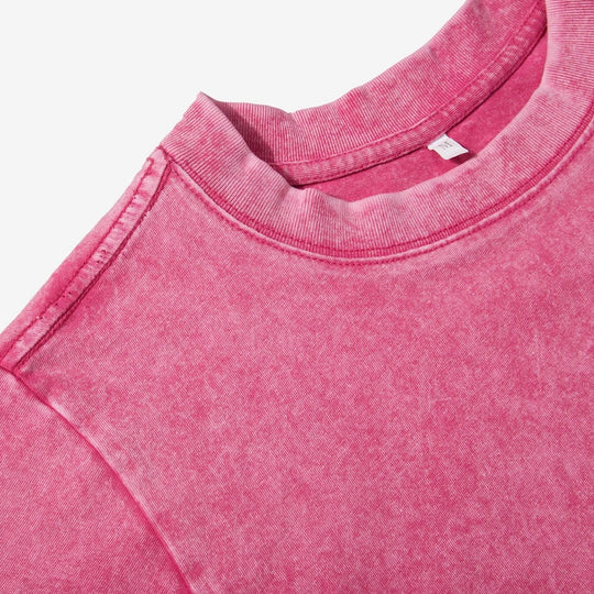 T-shirt délavé slim de couleur unie pour femmes