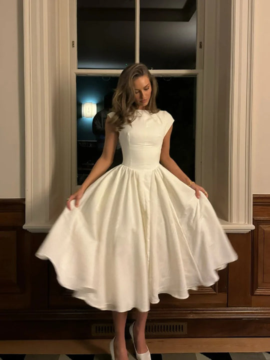 Robe longue sans manches à volants pour femme