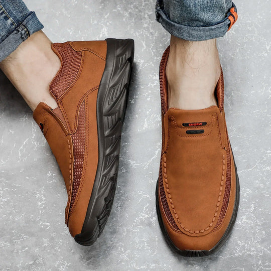 Baskets mocassins en cuir pour homme