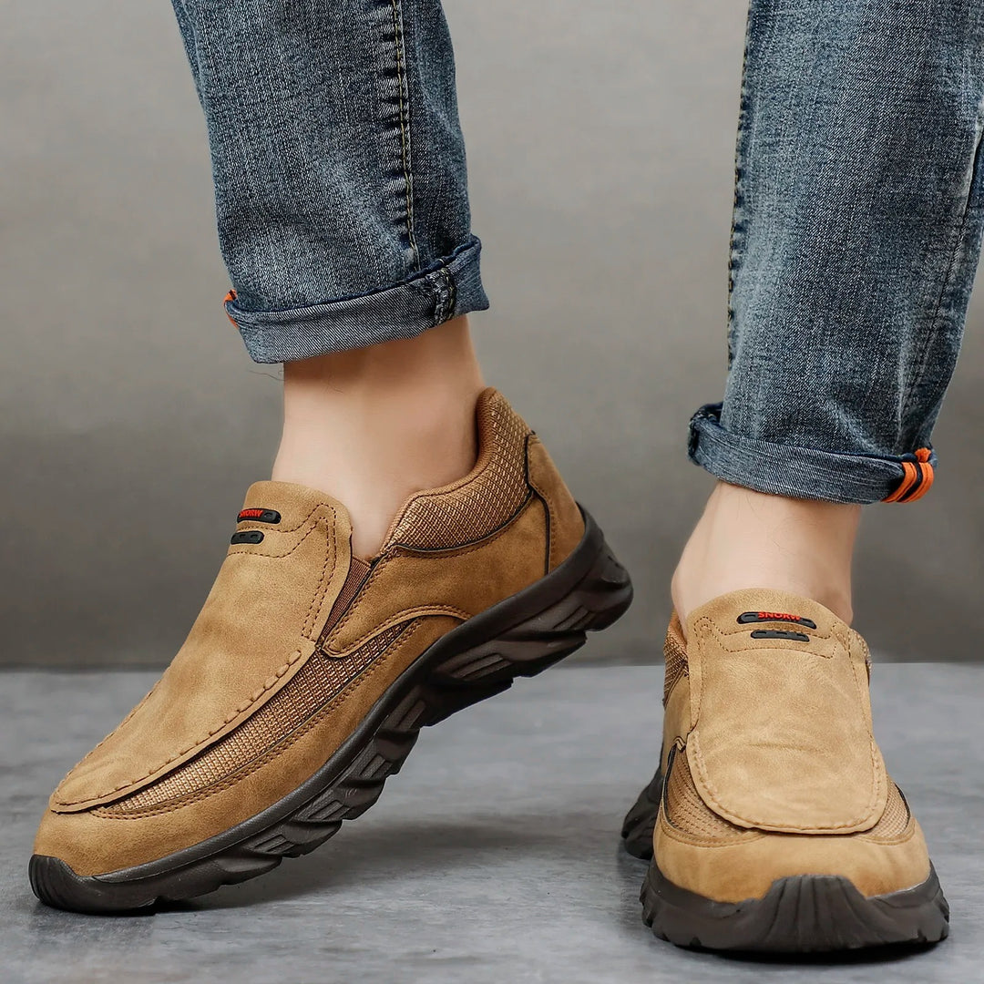 Baskets mocassins en cuir pour homme
