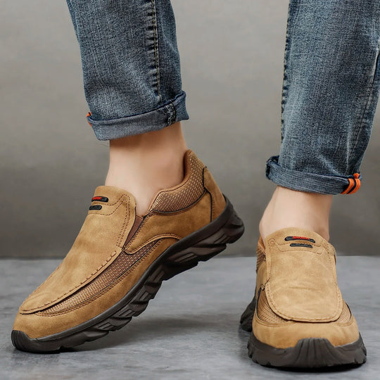 Baskets mocassins en cuir pour homme
