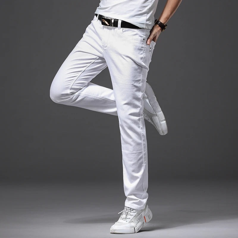 Jean slim blanc pour homme