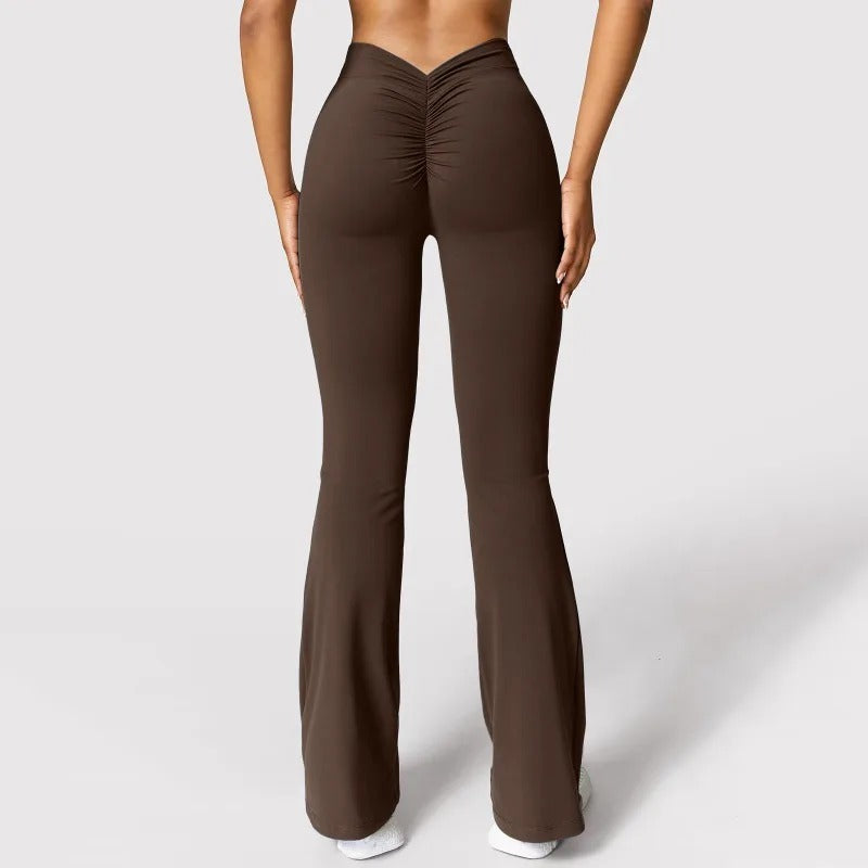 Leggings taille haute à dos en V pour femme