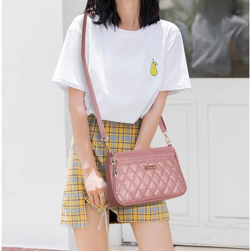 Sac à bandoulière brodé en cuir PU pour femme