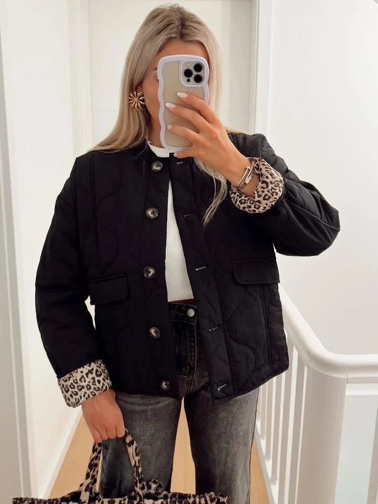 Veste rembourrée à poche avant pour femme