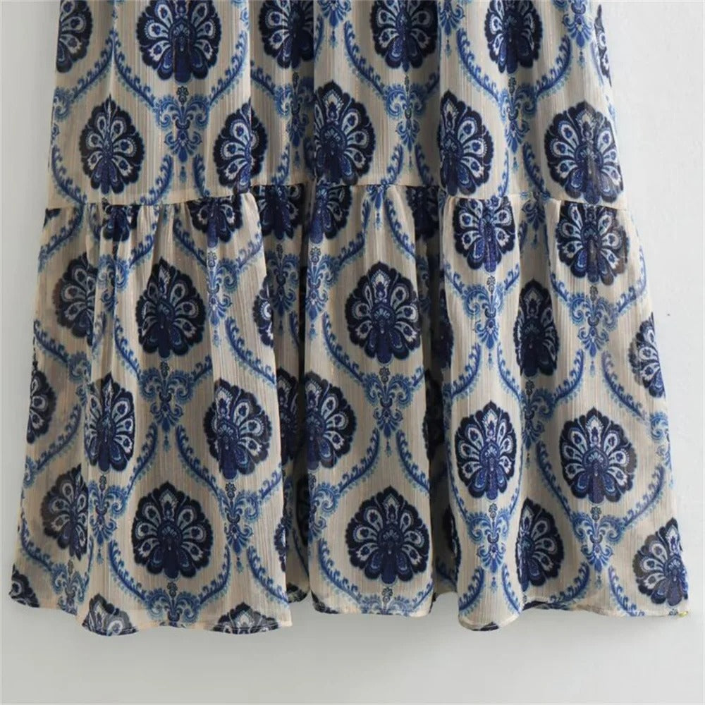 Robe décontractée à imprimé métallisé pour femme