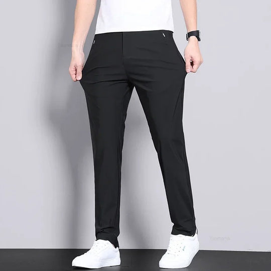 Pantalon d'été en soie glacée pour homme
