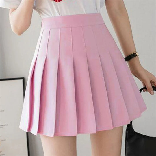 Mini-jupe plissée taille haute pour femme