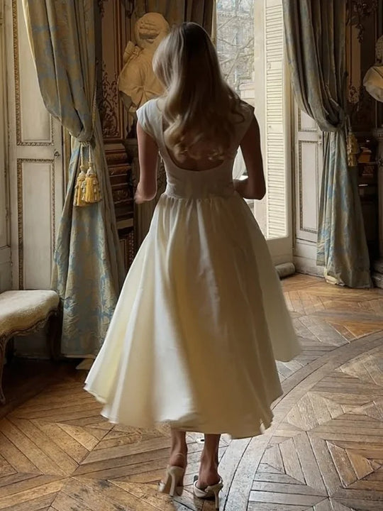 Robe longue sans manches à volants pour femme