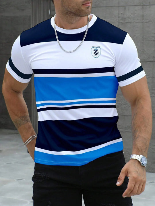 T-shirt décontracté rayé pour homme