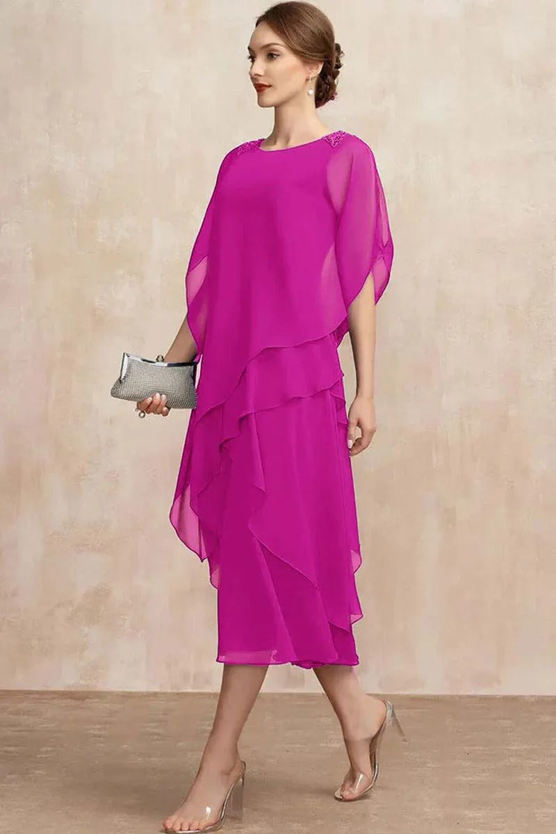Robe en mousseline superposée grande taille pour femme